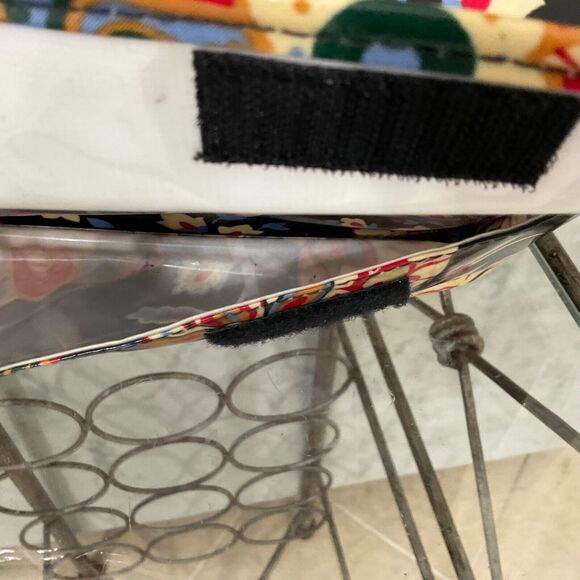 Vera Bradley Mini Cooler Floral Black Insulated Coated Lunch Bag Sack Zipper - Picture 6 of 15